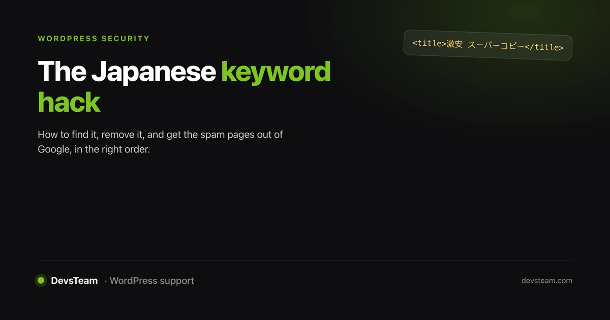 Japanese Keyword Hack: Detect, Remove and Recover in Search Console