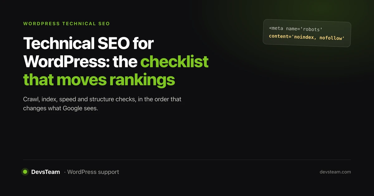 Technical SEO for WordPress: The Checklist That Moves Rankings