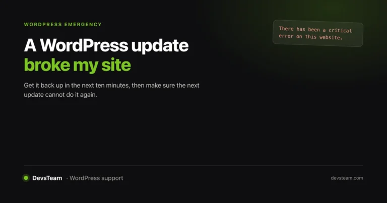 A WordPress Update Broke My Site: How to Fix It (and Stop It Happening)